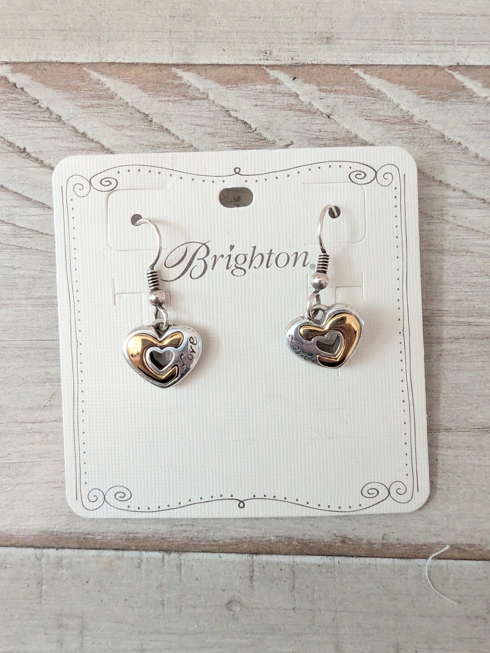 Brighton Two-Tone Heart Dangle Earrings - Silver & Gold Accent